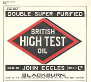 High Test Oil advert from John Eccles (Oils) Ltd