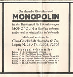 Hromada/Monopolin advert from 1930s Leipzig map