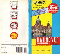 1991 Falk-plan map of Hannover, with Shell advert on rear