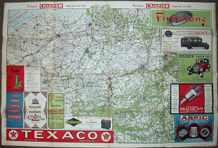 1928 Polstobb map of Belgium featuring Texaco advertising