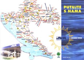 early 2000s INA map of Croatia