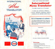 1960s Esso menu guide