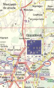 Genk area as shown on Esso/KRC Genk map of Belgium