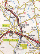 Map from 1986 Esso Autostrade map of Italy (actual size)