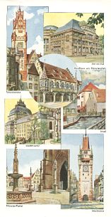 Pictures inside 1935 Shell map of Freiburg