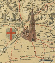 Extract from 1936 Shell touring map of Black Forest (S)