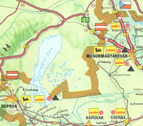 Extract from 1974 Afor map of Hungary