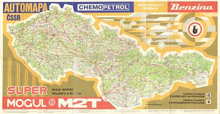1978 Benzina map of Czechoslovakia - map