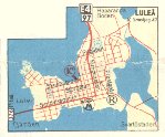 Lulea (inset) from 1962 IC map of Sweden