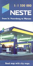 1996 Neste map From Warsaw to St Petersburg