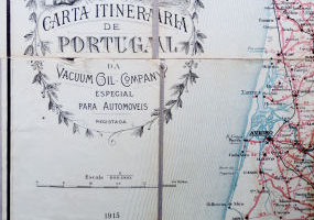 1915 Vacuum/Mobiloil map of Portugal