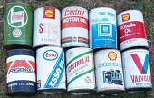 Cans on sale at the 2009 Beaulieu Autojumble, including Angenol