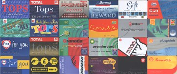 A selection of petrol company loyalty cards issued over the past 20 years