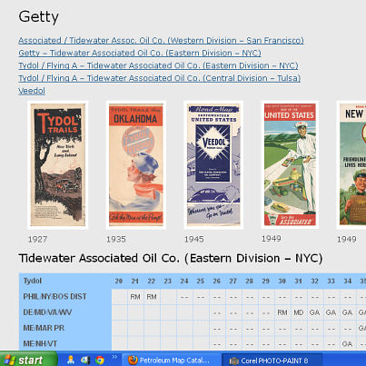 Getty page from RMCA map catalog