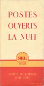 1954 Shell night service stations map of France