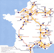 Map inside 1978-79 Shell leaflet showing autoroute station locations