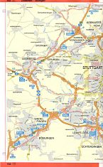 1:100,000 Map of Stuttgart area from 1996 Grosse Shell Atlas