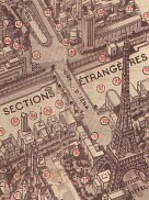 Eiffel Tower,Soviet and German pavilions from 1937 Expo map