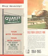 1964 Quaker State Map of Pennsylvania and New York World's Fair