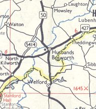 1967 Esso map of Husbands Bosworth area (Edward Stanford)