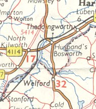 1961 Shell map of Husbands Bosworth area (George Philip)