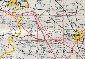 Extract from c1957 Esso map showing M1