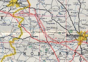 Extract from 1959 Esso map showing M1