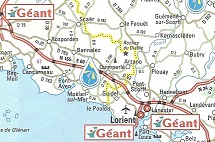 Extract from 1995 Geant map of France