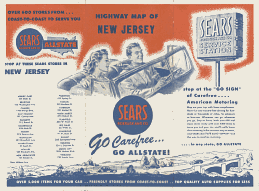 1951 Sears Roebuck map of New Jersey